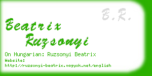 beatrix ruzsonyi business card